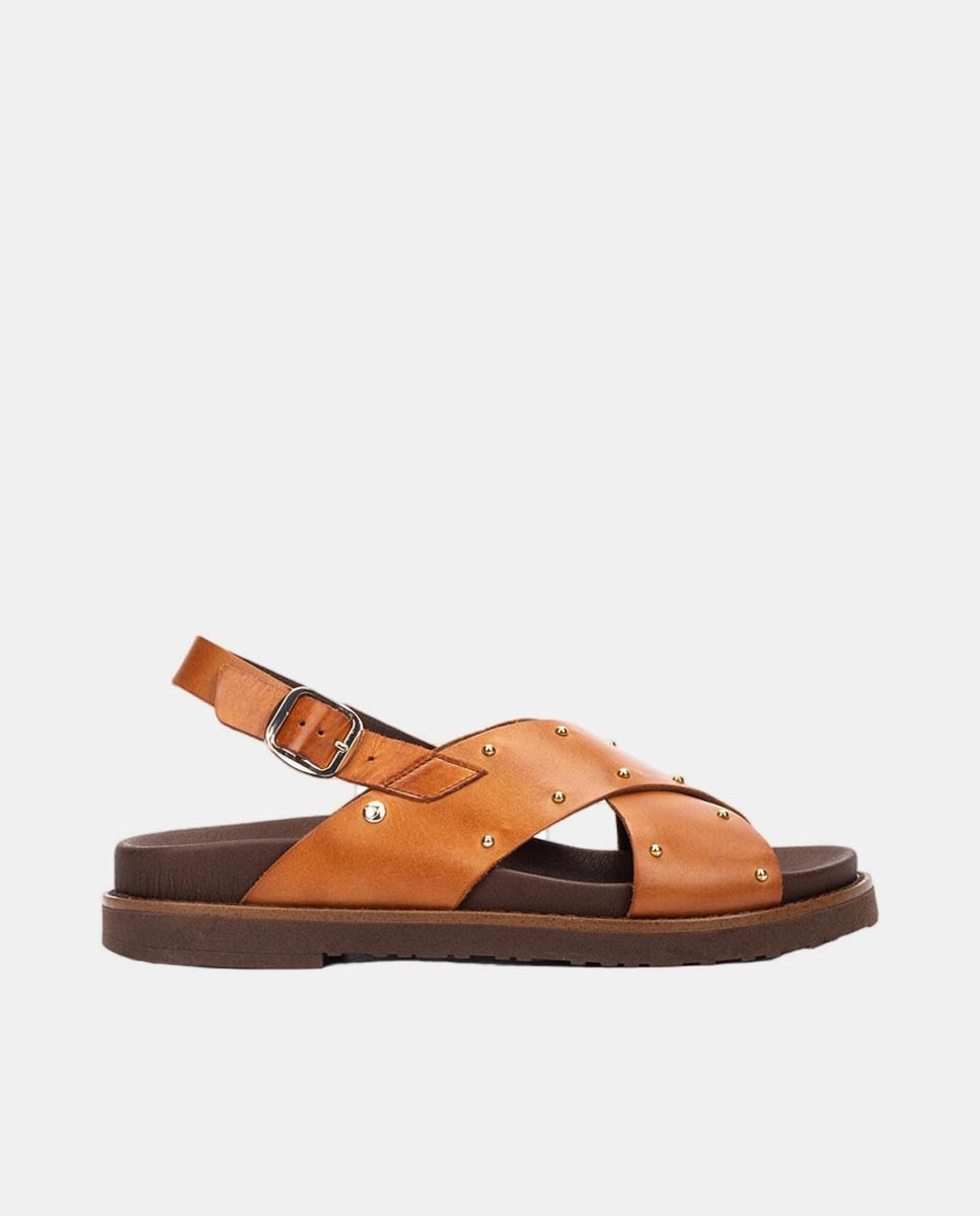 Imagem 0 de Sandálias Rasas em Pele