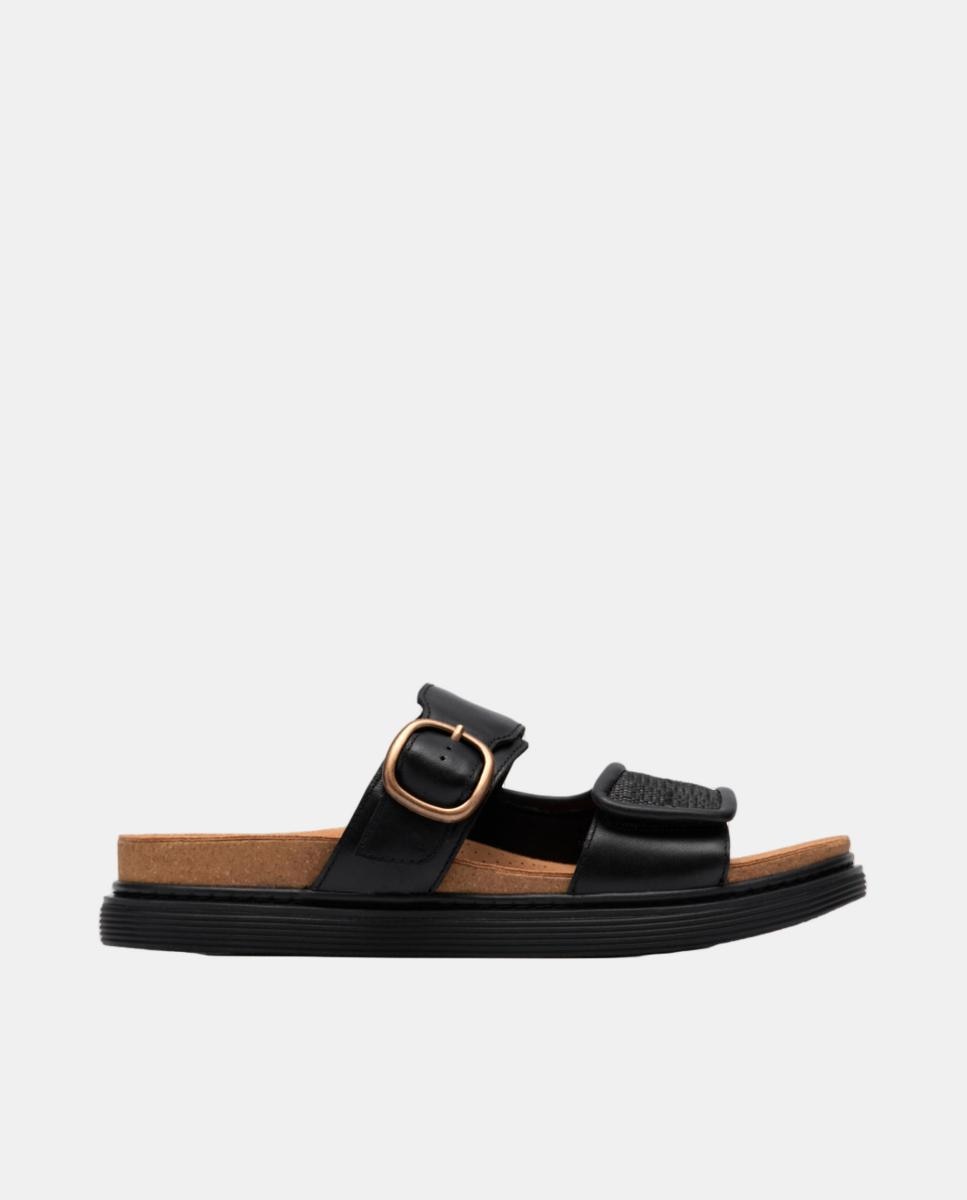 Imagem 0 de Sandálias Arwell Step Black Leather com Sola TPR - Black Leather