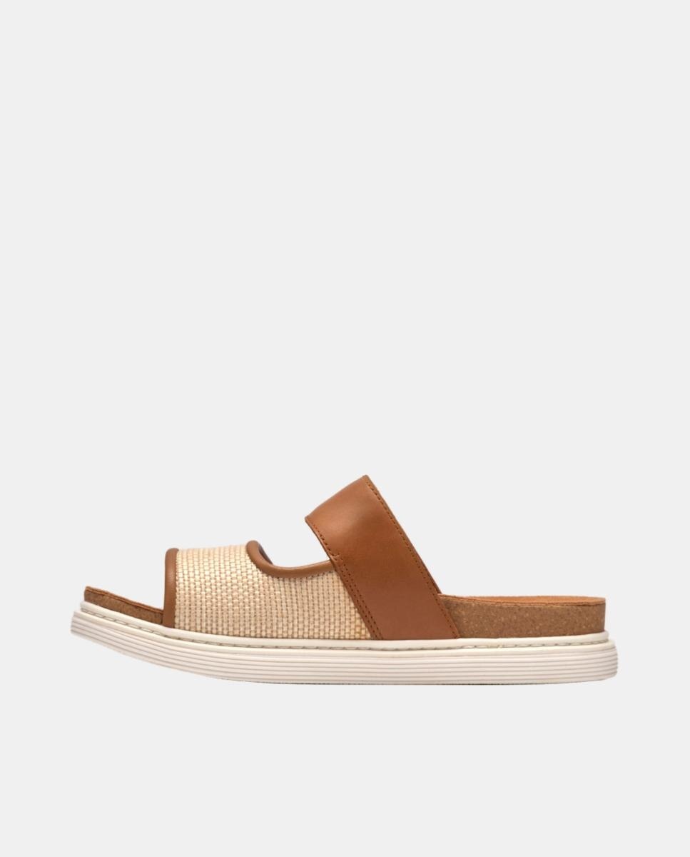 Sandálias Arwell Step Tan Leather com Sola TPR - Tan Leather Castanho-2