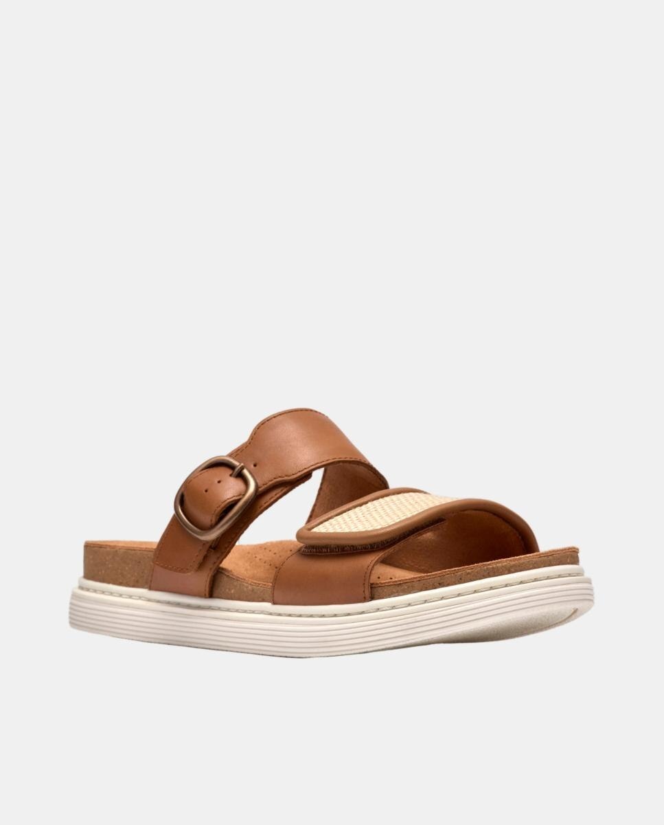 Sandálias Arwell Step Tan Leather com Sola TPR - Tan Leather Castanho-3