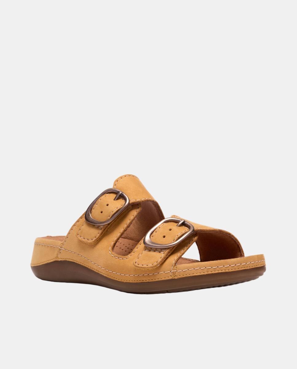 Sandálias Cecily Step Light Ochre Nbk com Sola de TPR - Light Ochre Nbk Amarelo-3