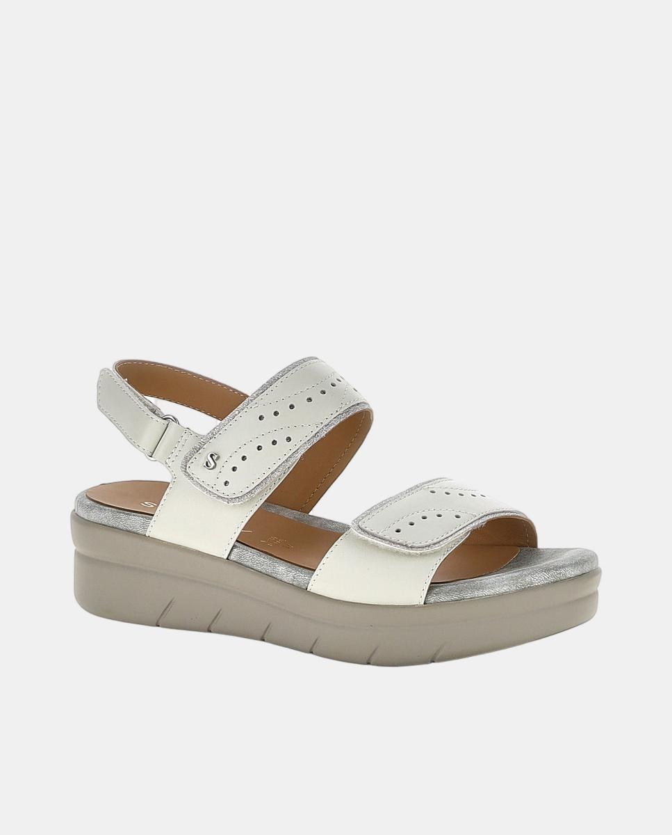 Sandálias com Velcros e Glitter Branco-2