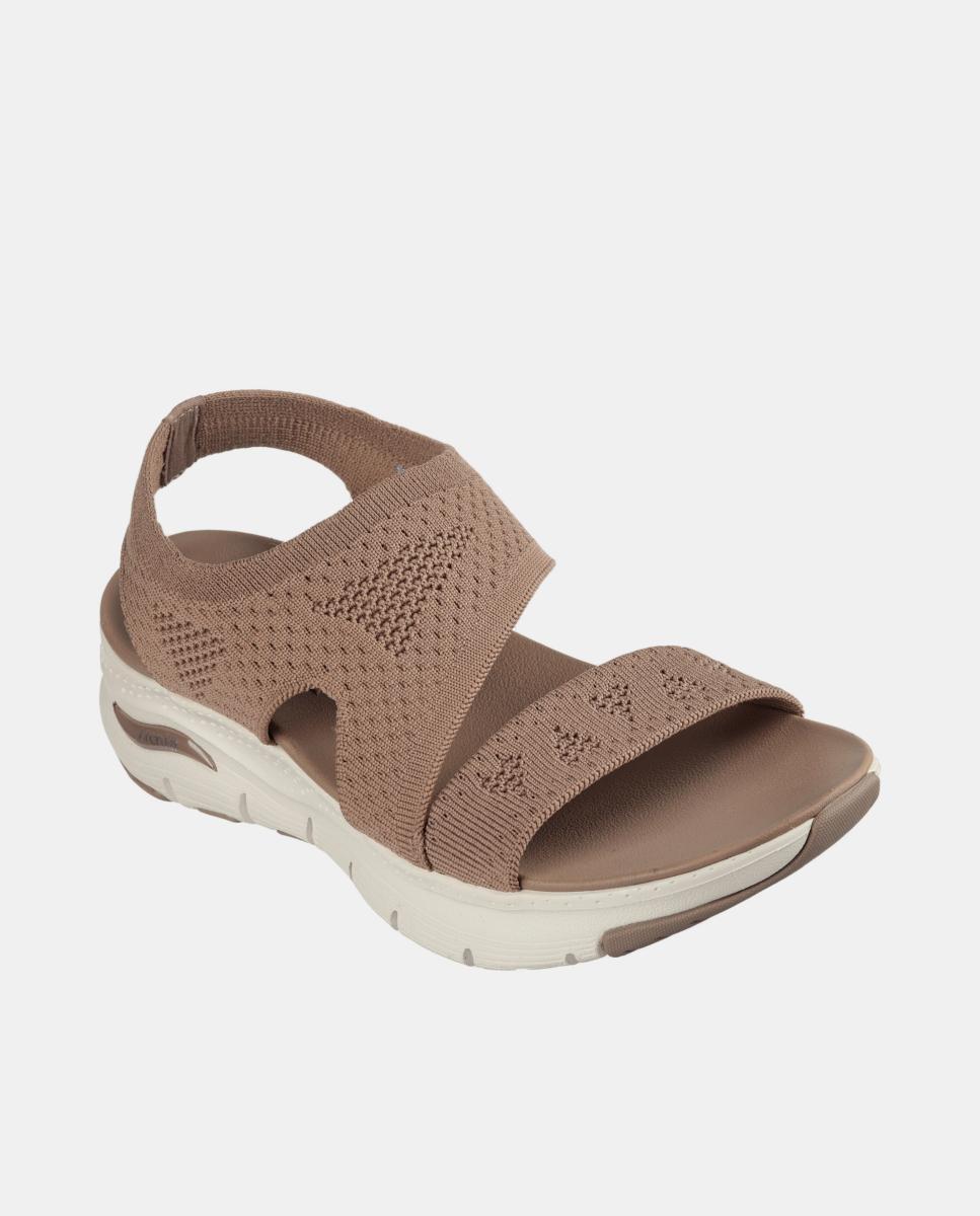 Sandálias de Cunha Arch Fit em Flyknit Castanho taupe-2