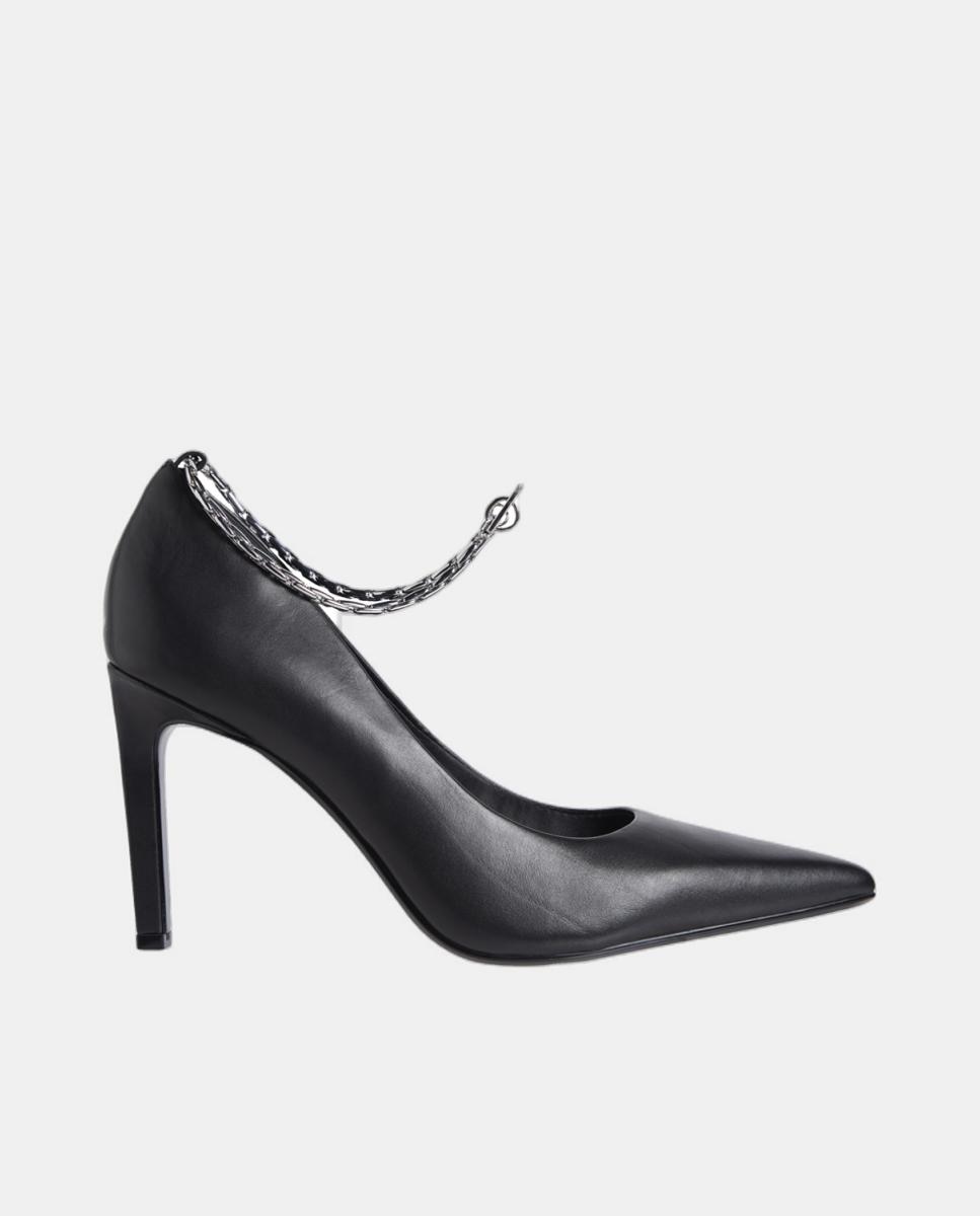 Sapatos Stiletto em Pele Preto-1