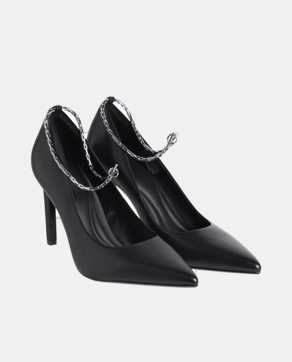 Sapatos Stiletto em Pele Preto-2