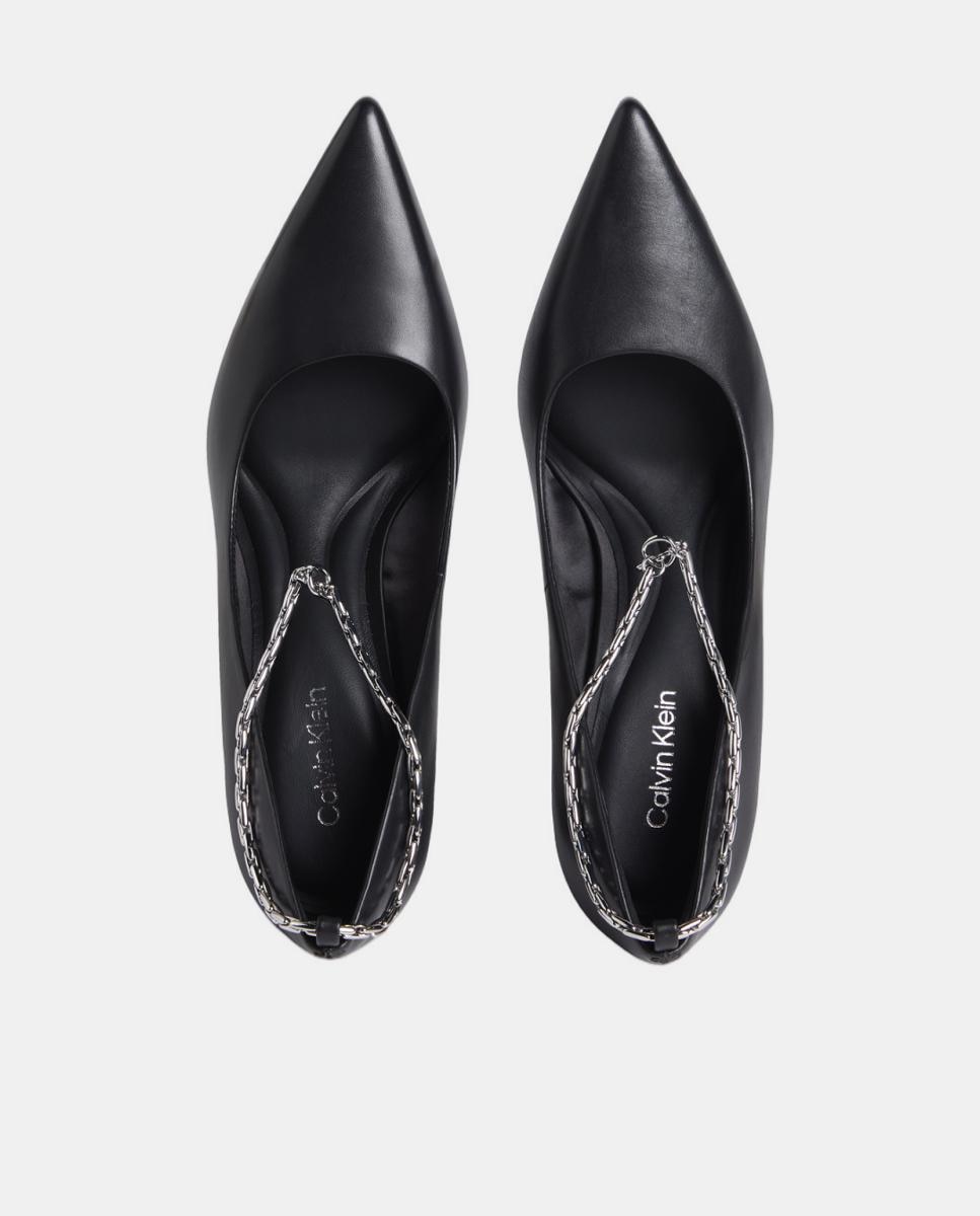 Sapatos Stiletto em Pele Preto-3