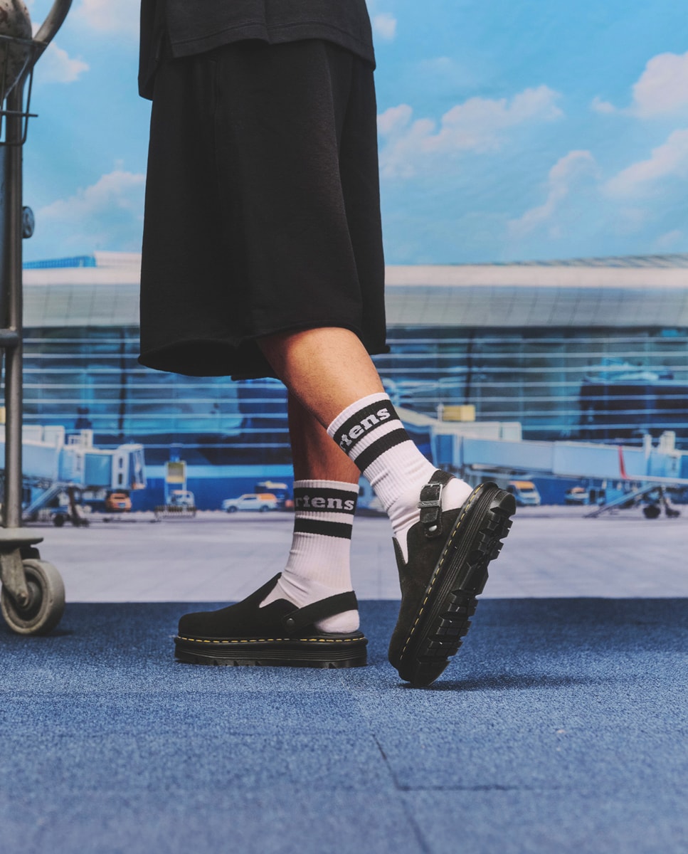 Socas Zebzag em Camurça com Plataforma Preto-10