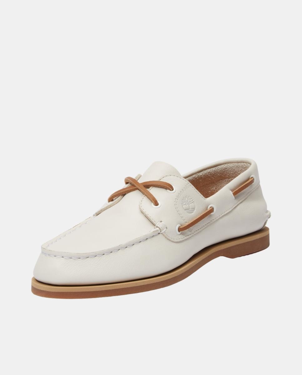 Náuticos em Pele Clássicos Pele Branco-9