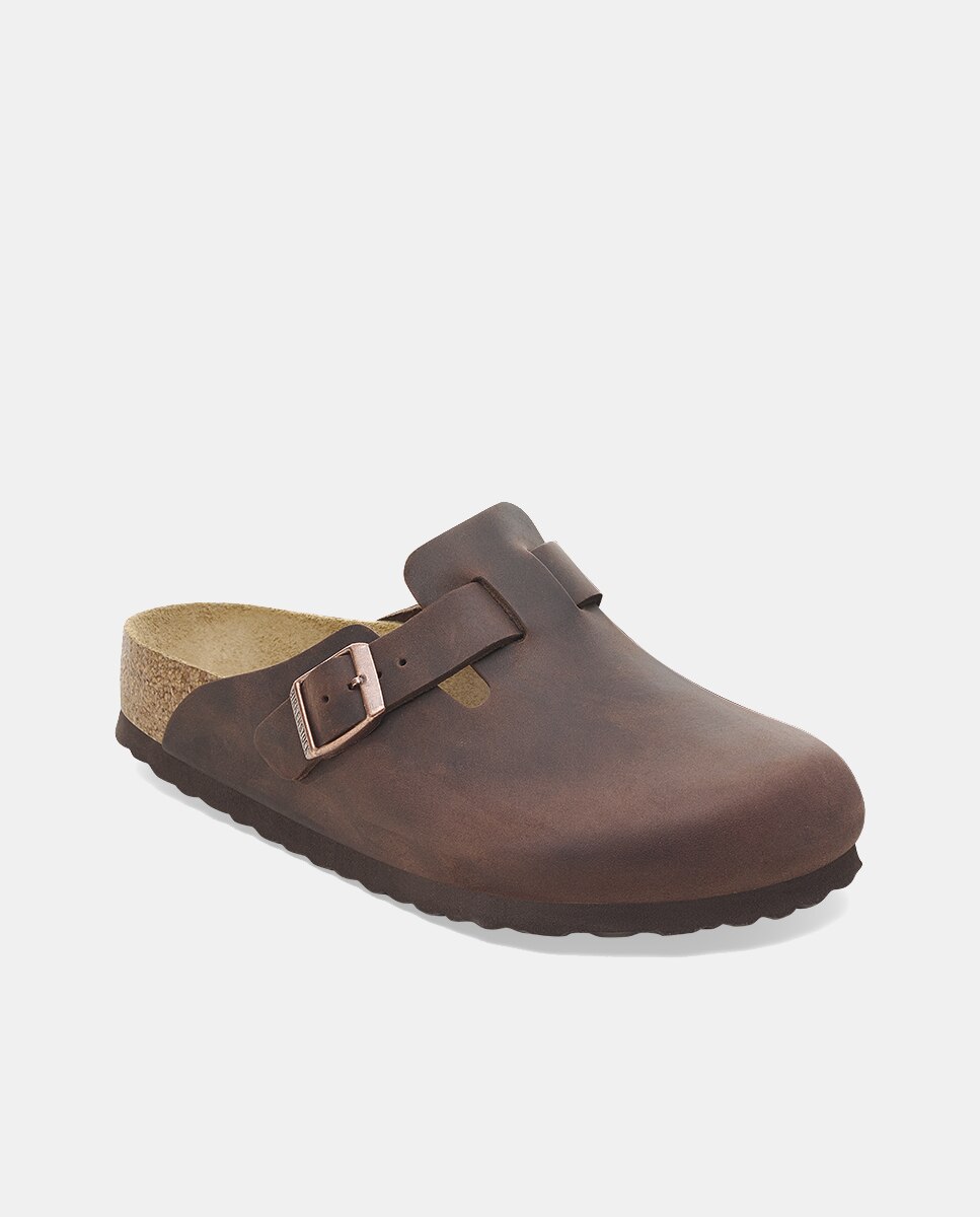 Mules Boston em Pele Nobuck Engordurada e Palmilha Suave Castanho-escuro-2