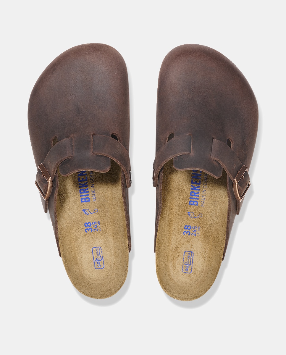 Mules Boston em Pele Nobuck Engordurada e Palmilha Suave Castanho-escuro-3