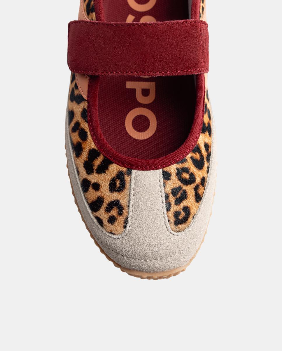 Sabrinas Desportivas em Pele com Animal Print Multicolor-3