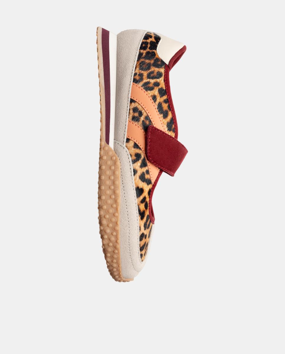 Sabrinas Desportivas em Pele com Animal Print Multicolor-4