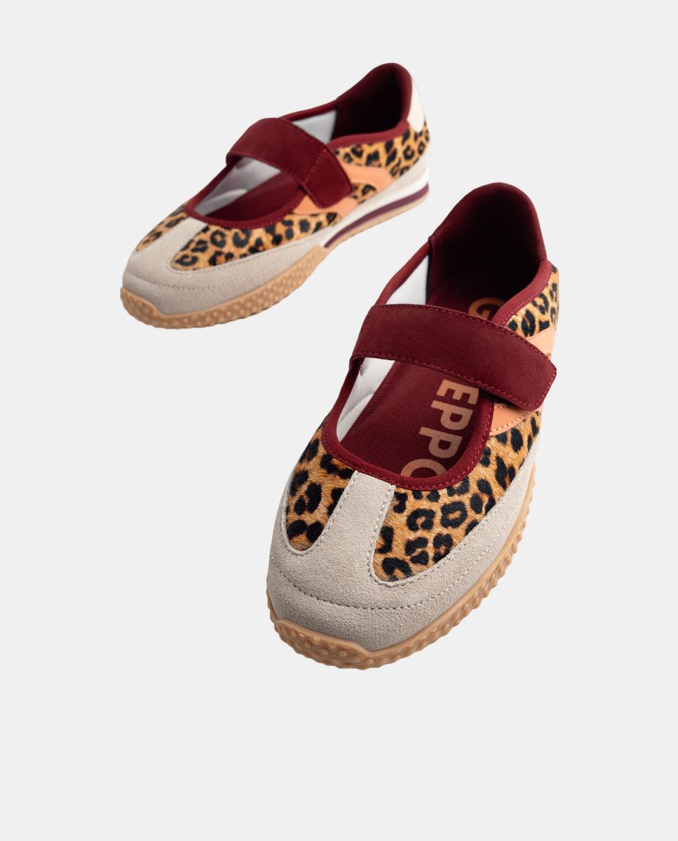 Sabrinas Desportivas em Pele com Animal Print Multicolor-6
