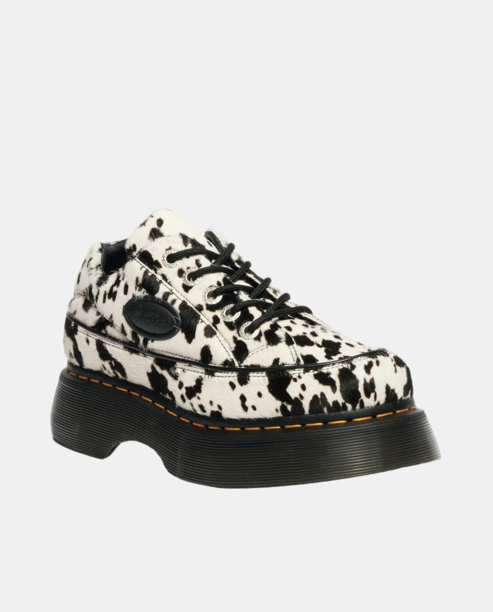 Sapatos Buzz em Pele Milled Nappa com 5 Ilhós Branco-4