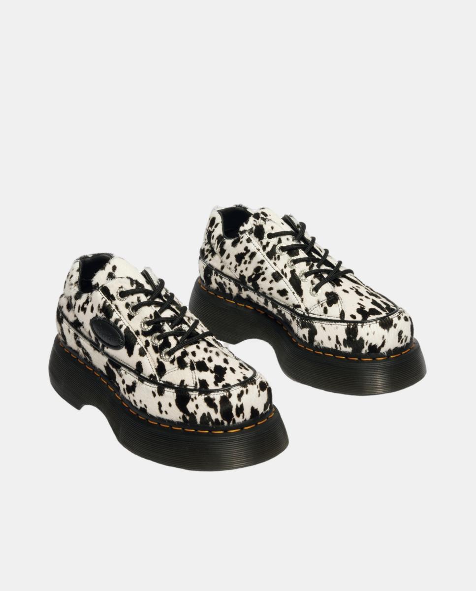 Sapatos Buzz em Pele Milled Nappa com 5 Ilhós Branco-5