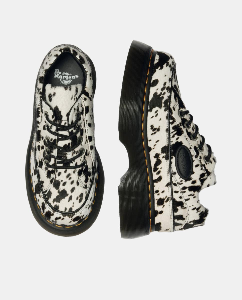 Sapatos Buzz em Pele Milled Nappa com 5 Ilhós Branco-7