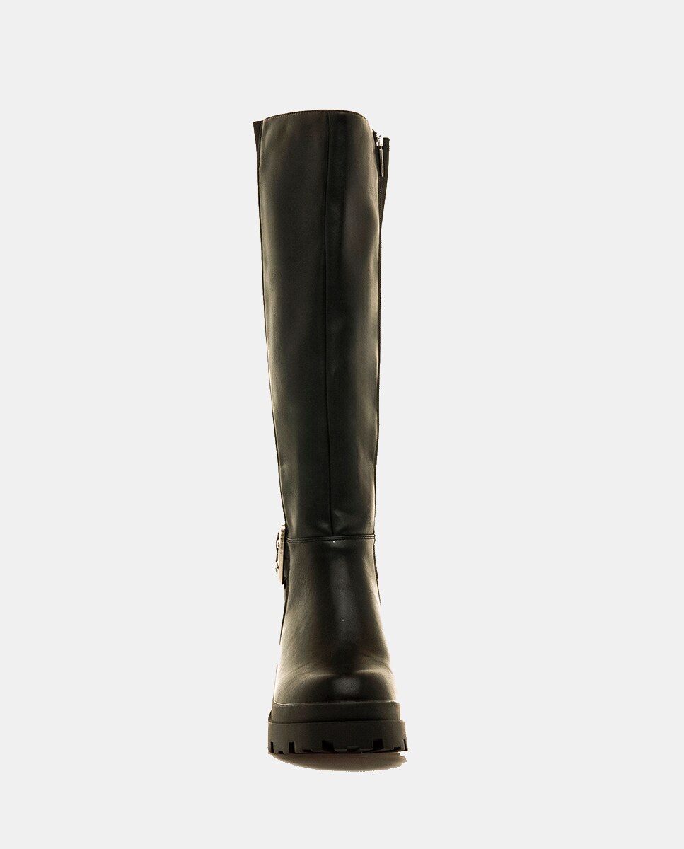 Botas Altas Estilo Biker Preto-2