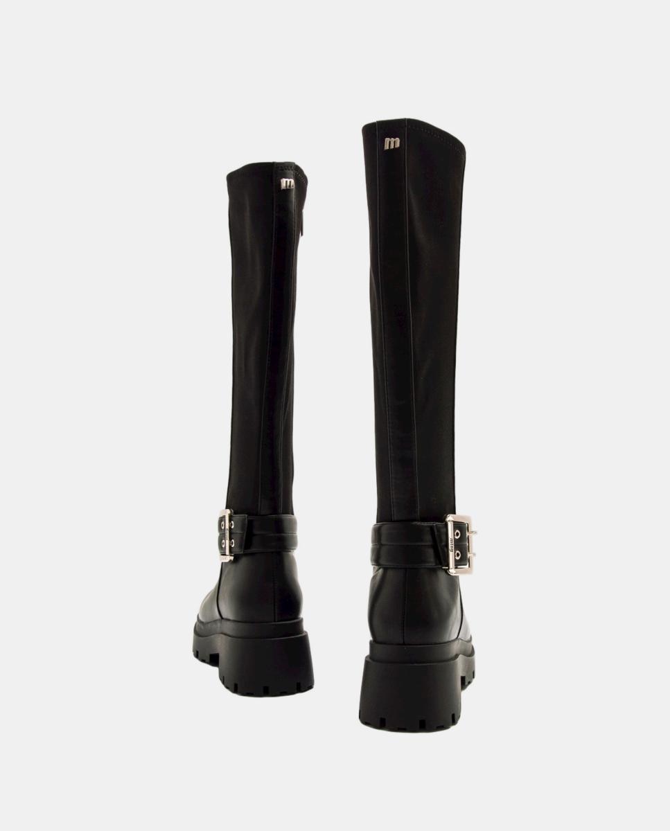 Botas Altas Estilo Biker Preto-7