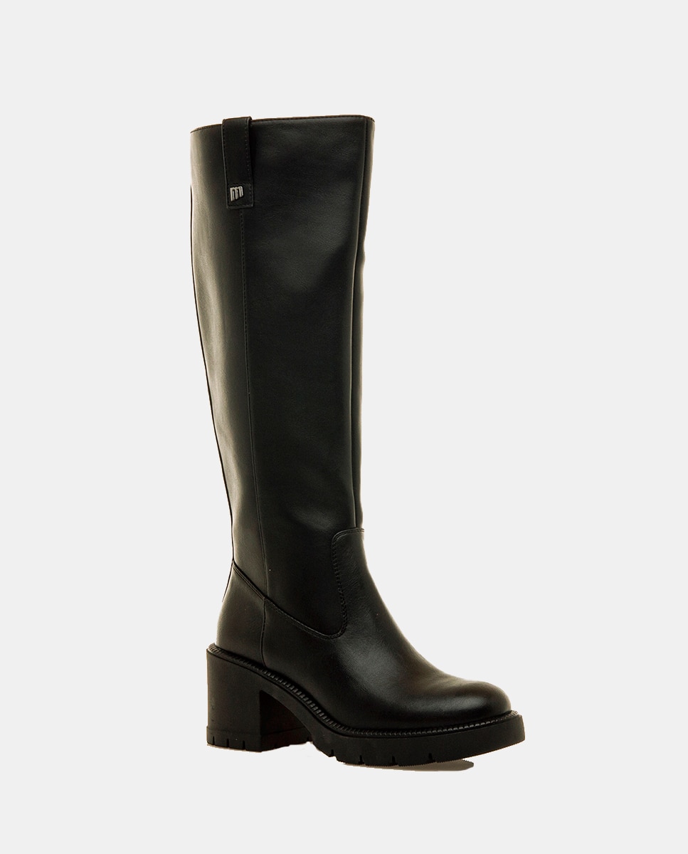 Botas Altas com Tacão Largo Preto-2