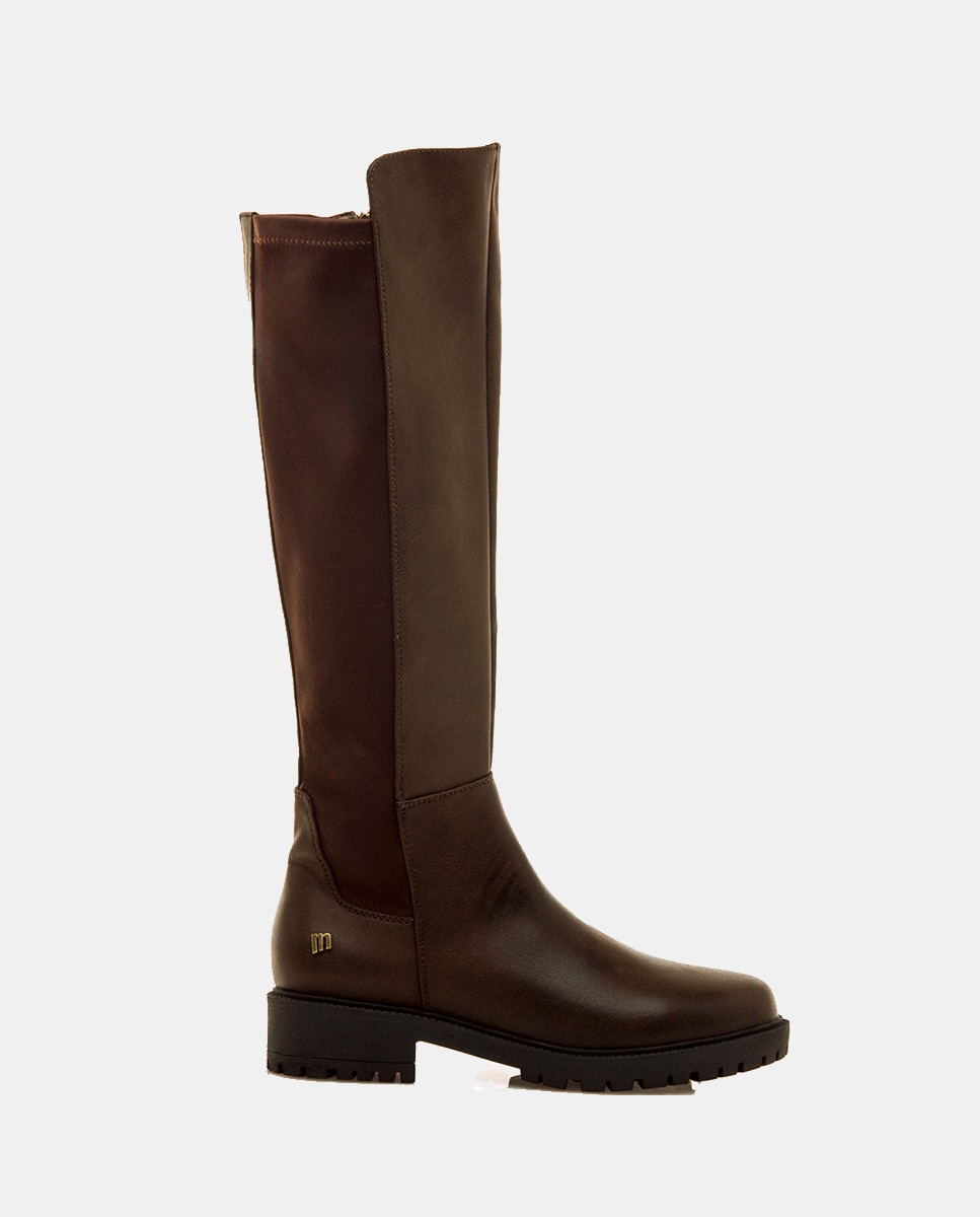 Botas Altas com Desenho Clássico e Funcional Castanho-escuro-1