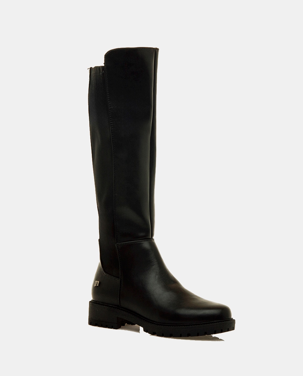 Botas Altas com Desenho Clássico e Funcional Preto-1