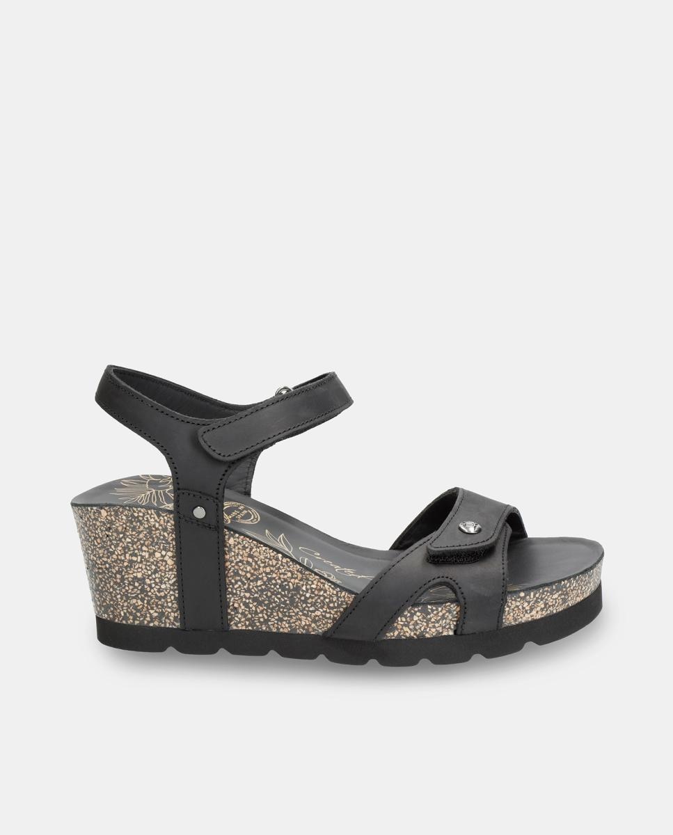 Imagem 0 de Sandálias de Cunha em Pele com Forro de Pele