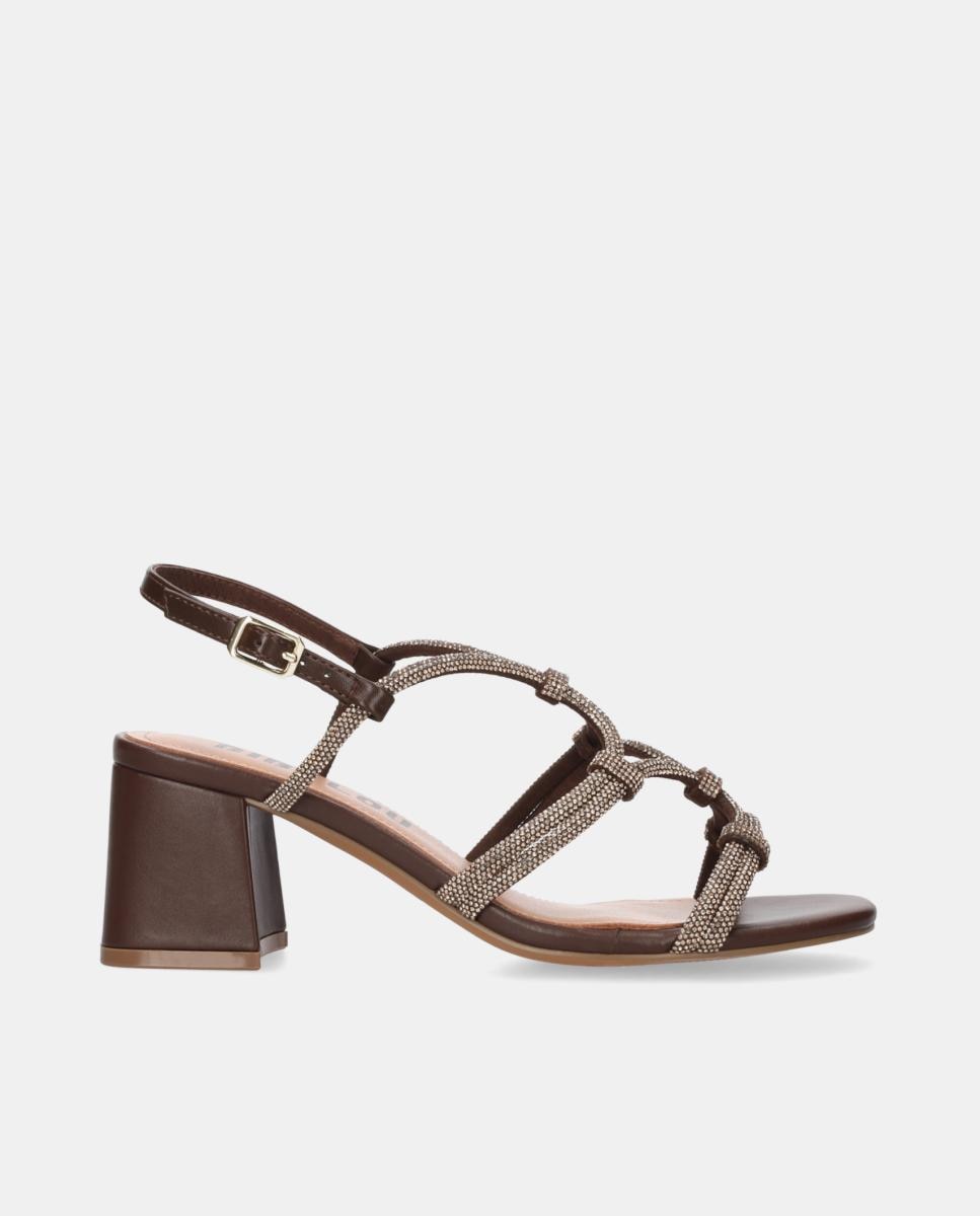 Imagem 0 de Sandálias de Salto com Biqueira Quadrada