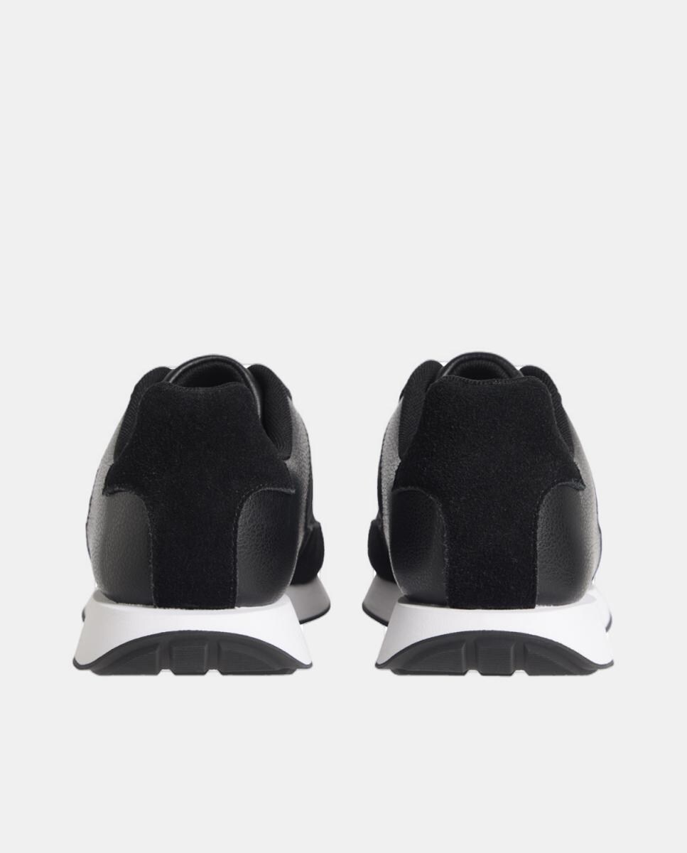 Sapatilhas Tipo Runner em Pele com Logótipo Preto-4