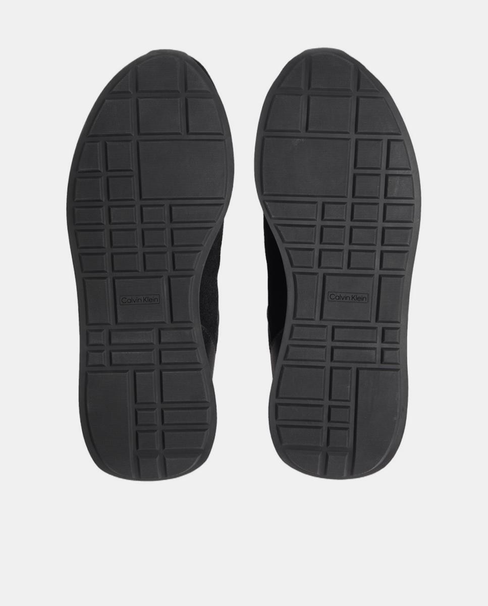 Sapatilhas Tipo Runner em Pele com Logótipo Preto-5