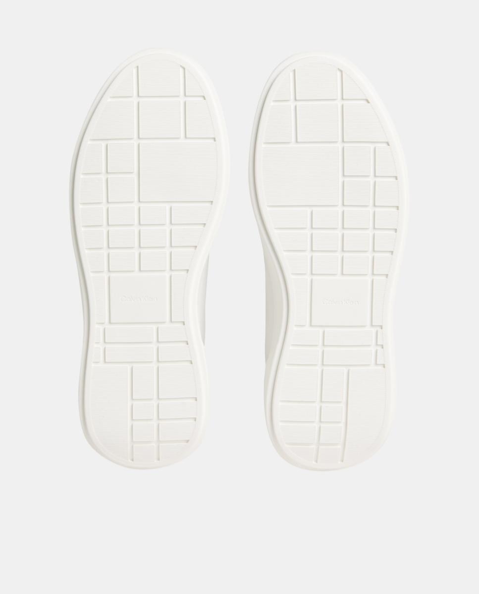 Sapatilhas Tipo Chunky em Pele com Detalhe Multilogótipo Branco-5