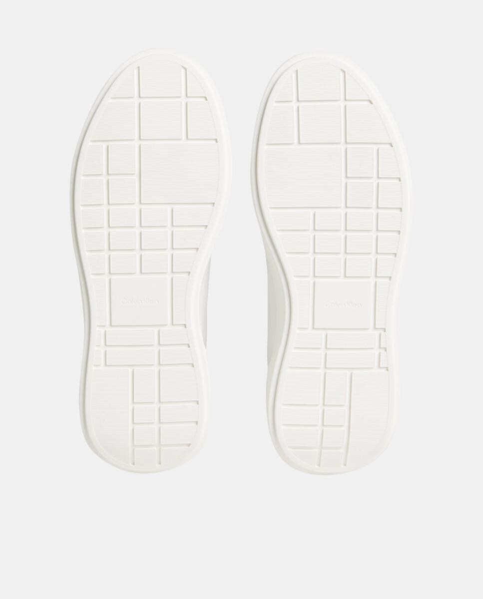 Sapatilhas Tipo Chunky em Pele com Detalhe Multilogótipo Branco-5