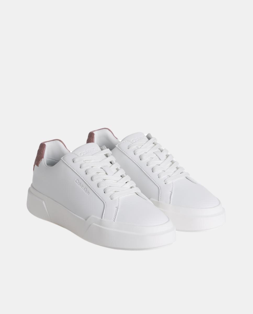 Sapatilhas Tipo Chunky em Pele com Detalhe Multilogótipo Branco-2