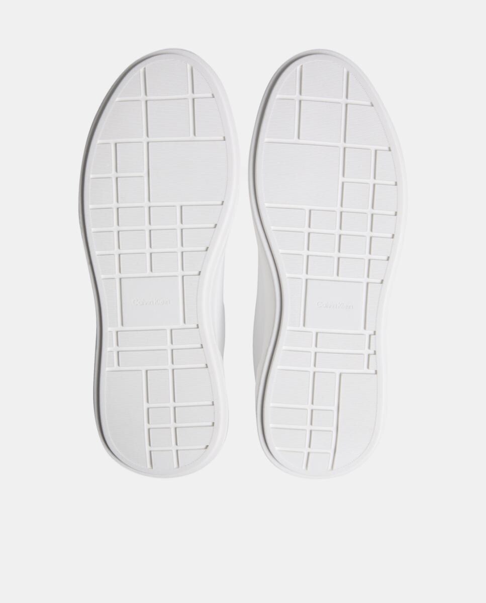 Sapatilhas Tipo Chunky em Pele com Detalhe Multilogótipo Branco-5