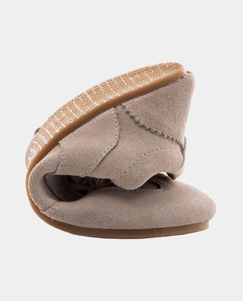 Zapatillas confort de mujer en piel de serraje con piso barefoot - Mustang - Gris Gris-3