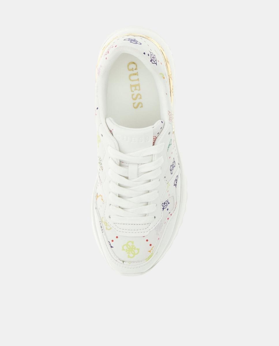 Sapatilhas Tipo Runner com Estampado Branco-4