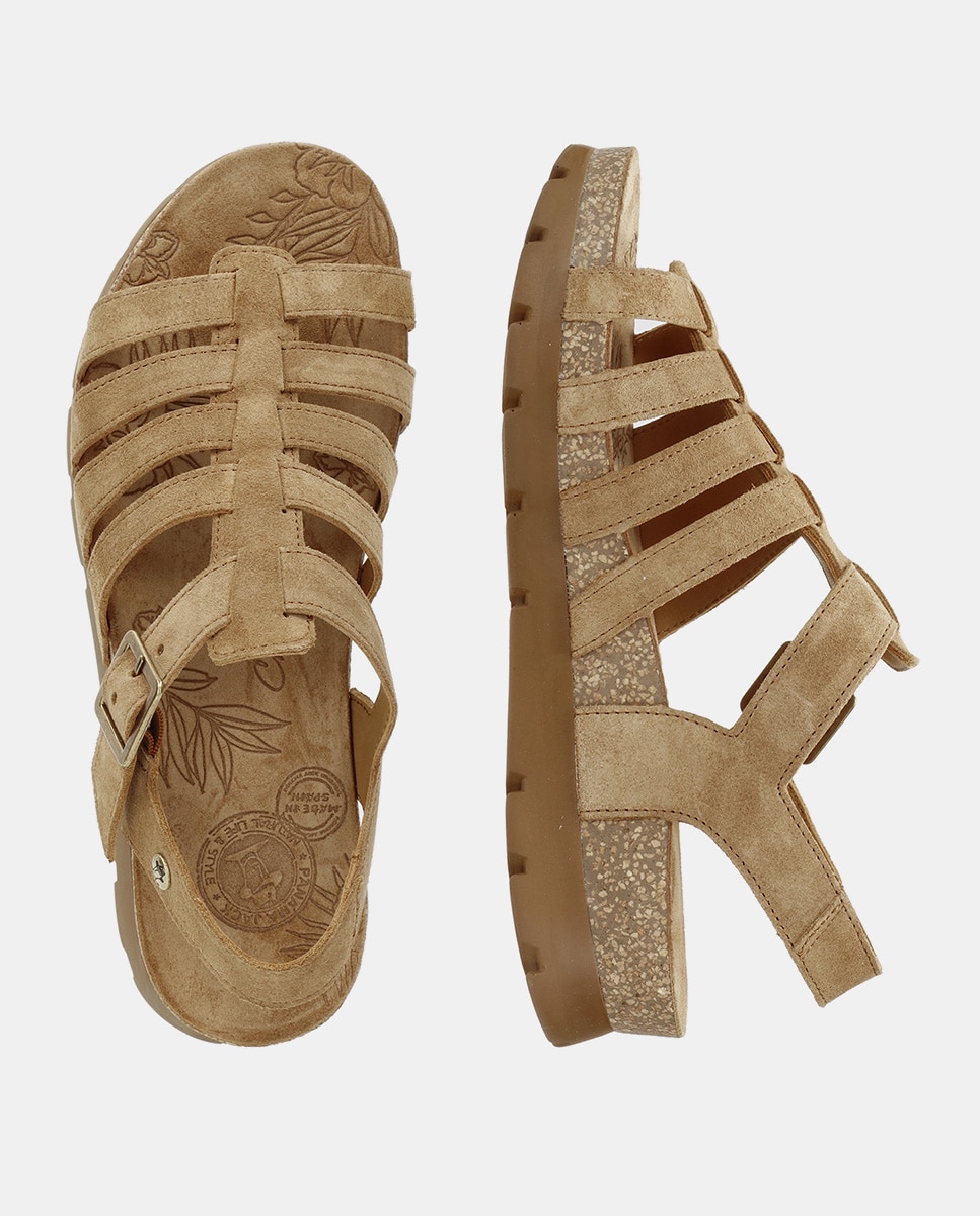 Sandálias Rasas em Pele com Forro de Pele Couro-5