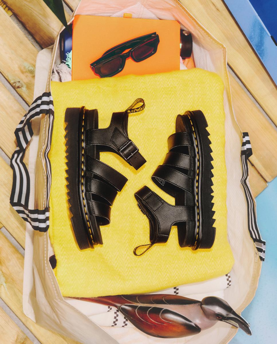 Sandálias Blaire em Pele com Tiras Preto-2