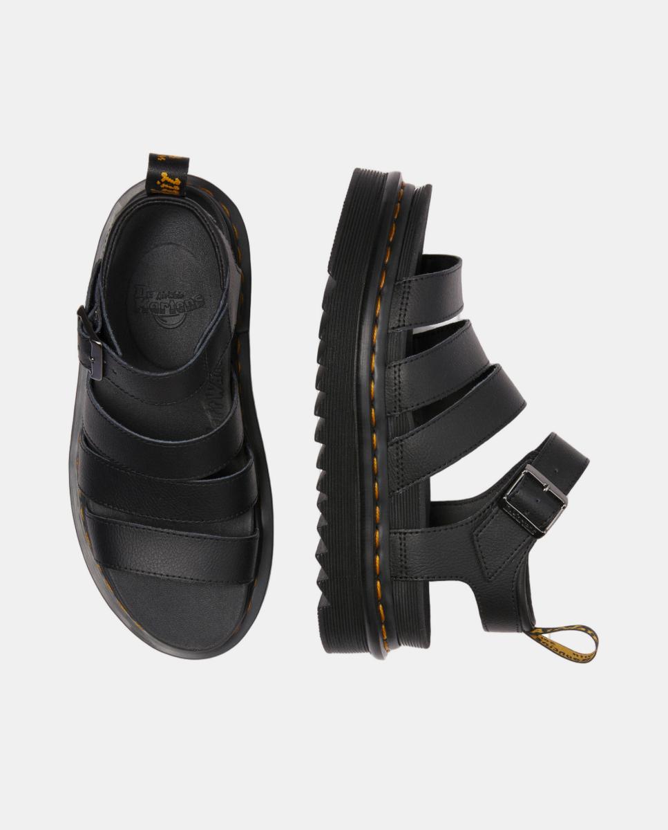 Sandálias Blaire em Pele com Tiras Preto-5