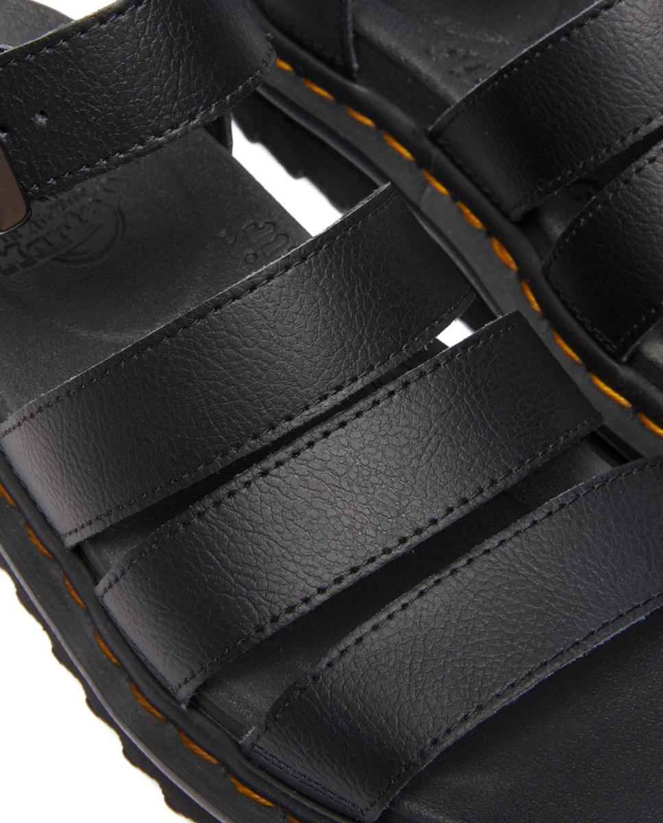 Sandálias Blaire em Pele com Tiras Preto-8