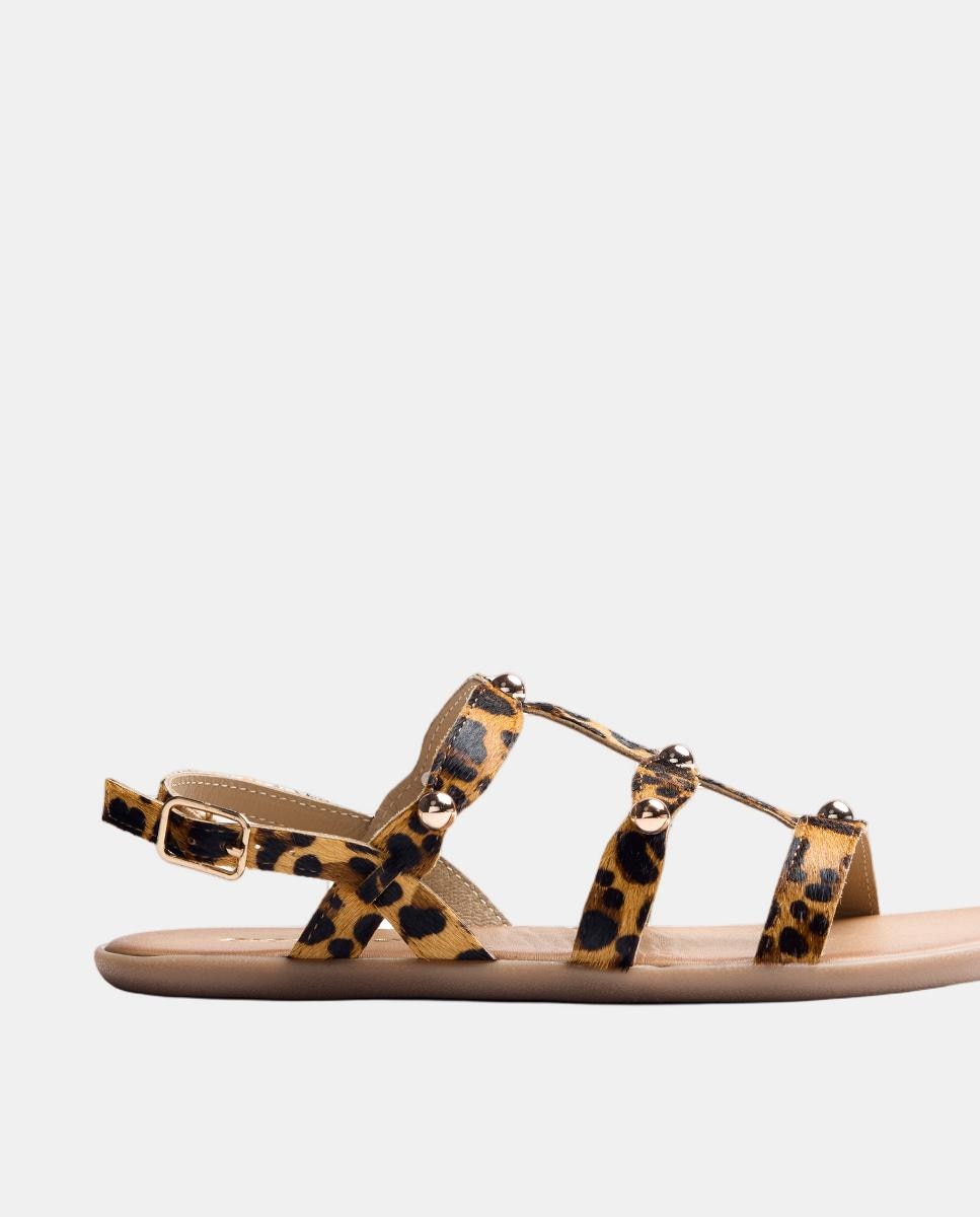 Imagem 0 de Sandálias Barefoot em Pele com Animal Print