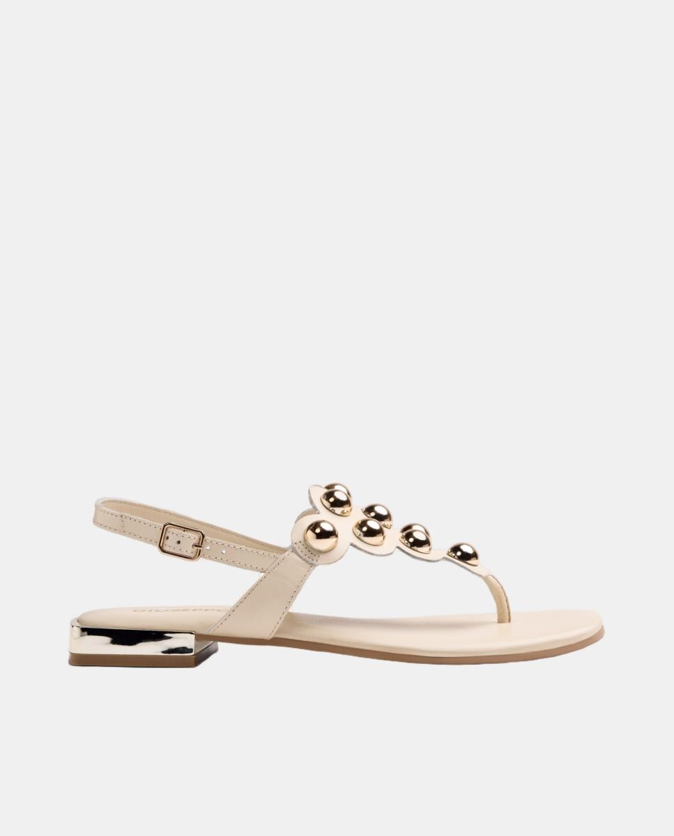 Imagem 0 de Sandálias em Pele com Tachas