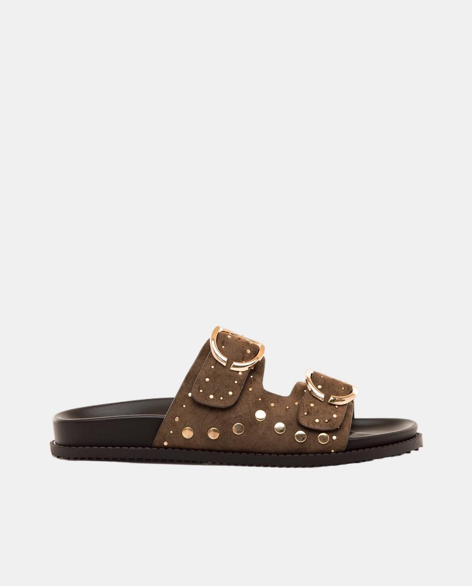 Mustang - Sandalias planas de mujer con hebillas anchas.