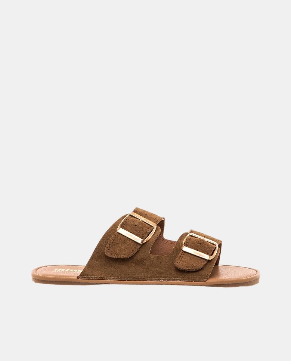 Mustang - Sandalias planas de mujer en piel con piso respetuoso.