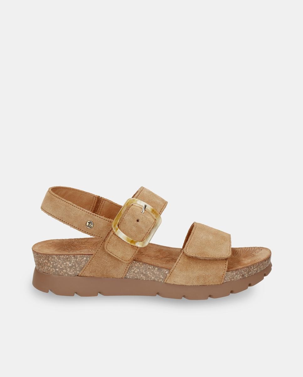 Imagem 0 de Sandálias de Plataforma em Velour com Forro de Pele