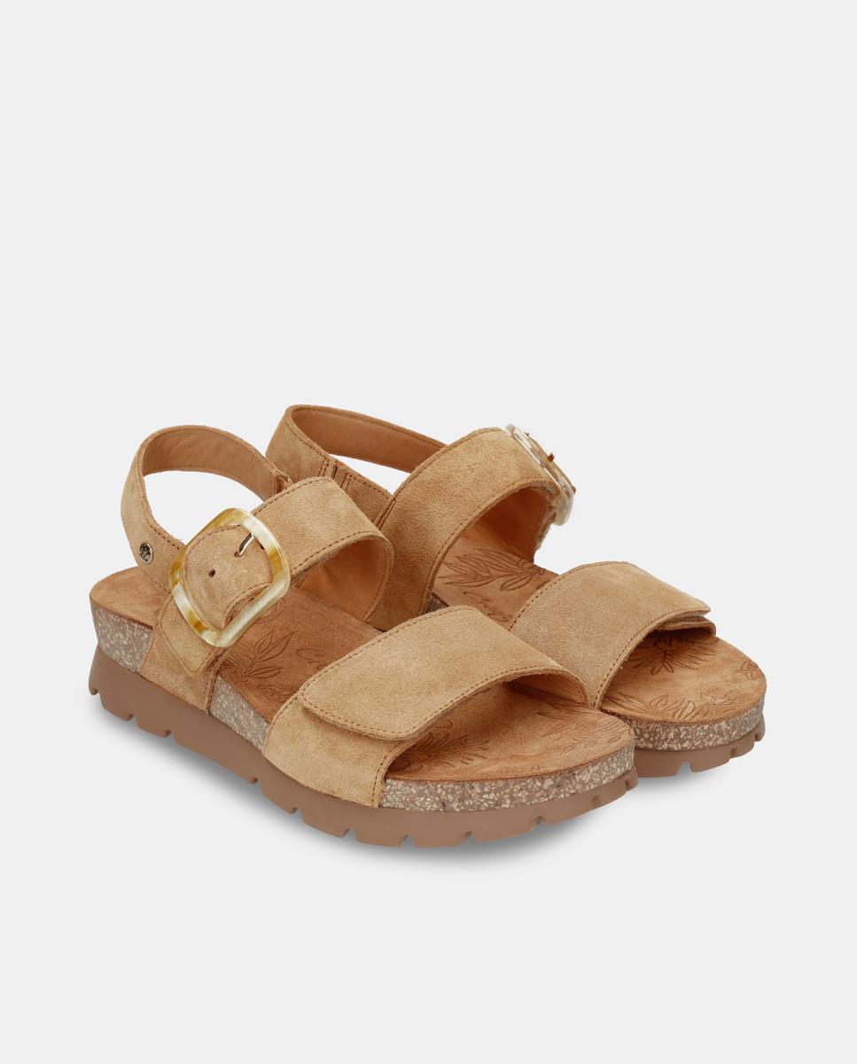 Sandálias de Plataforma em Velour com Forro de Pele Couro-4