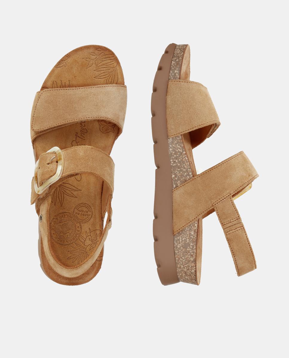 Sandálias de Plataforma em Velour com Forro de Pele Couro-5