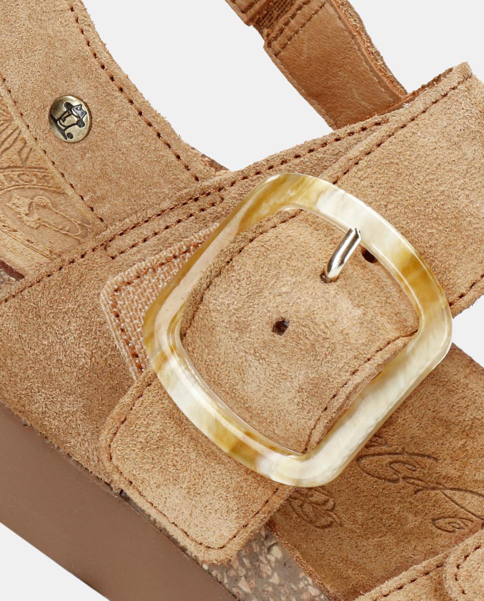 Sandálias de Plataforma em Velour com Forro de Pele Couro-6