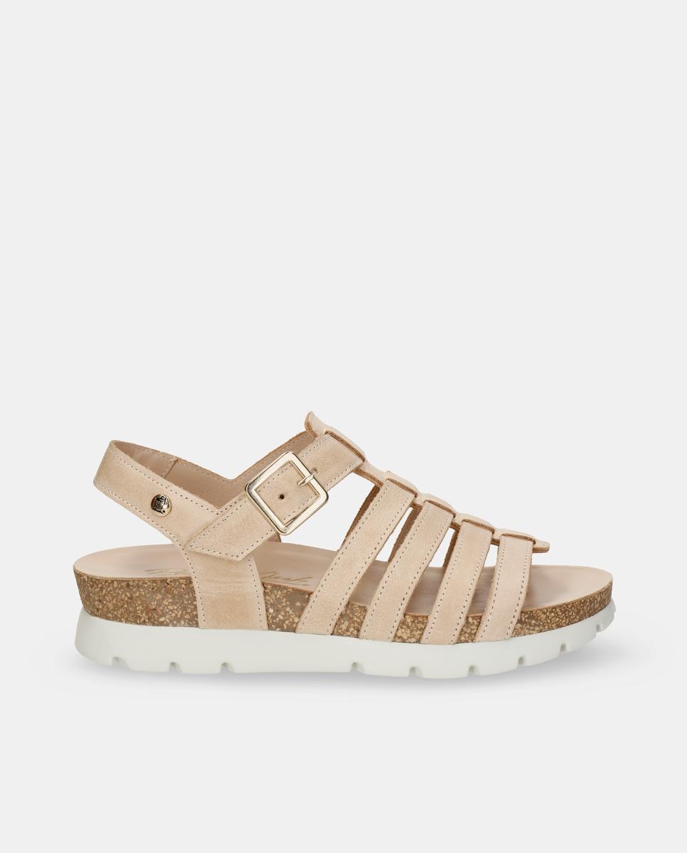 Imagem 0 de Sandálias de Plataforma em Pele com Forro de Pele