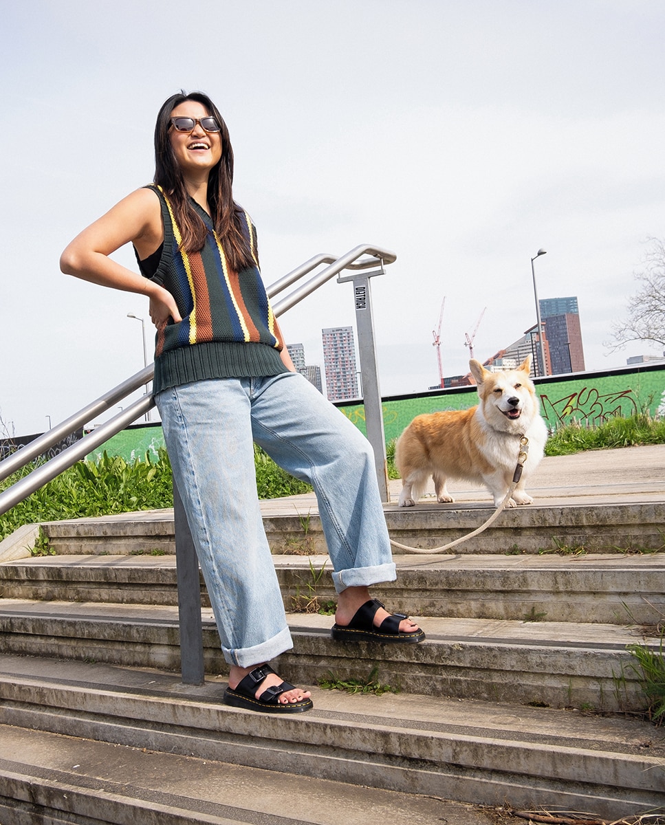 Sandálias Josef em Pele com Fivela Preto-3