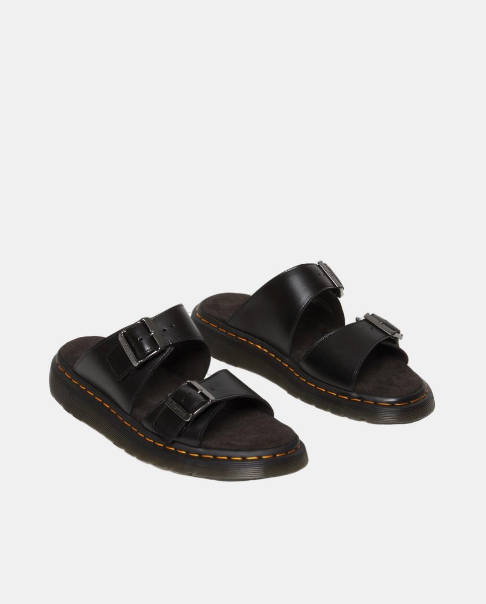 Sandálias Josef em Pele com Fivela Preto-4